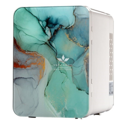 Мини холодильник для косметики, мраморный, 2 в 1 "Охлаждение + Нагрев", 4л