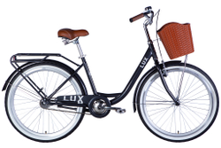 Велосипед городской 26 дюймов Dorozhnik Lux Velosteel 2025 с корзиной и багажником, рама 17"