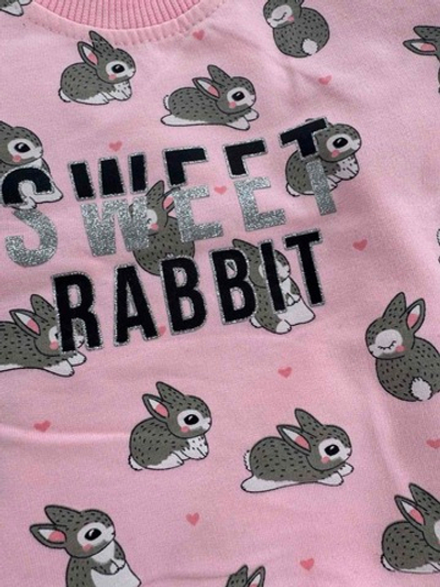 Костюм 2в1: світшот, штани "Sweet rabbit", двунитка ТМ "Breeze" (86 см)