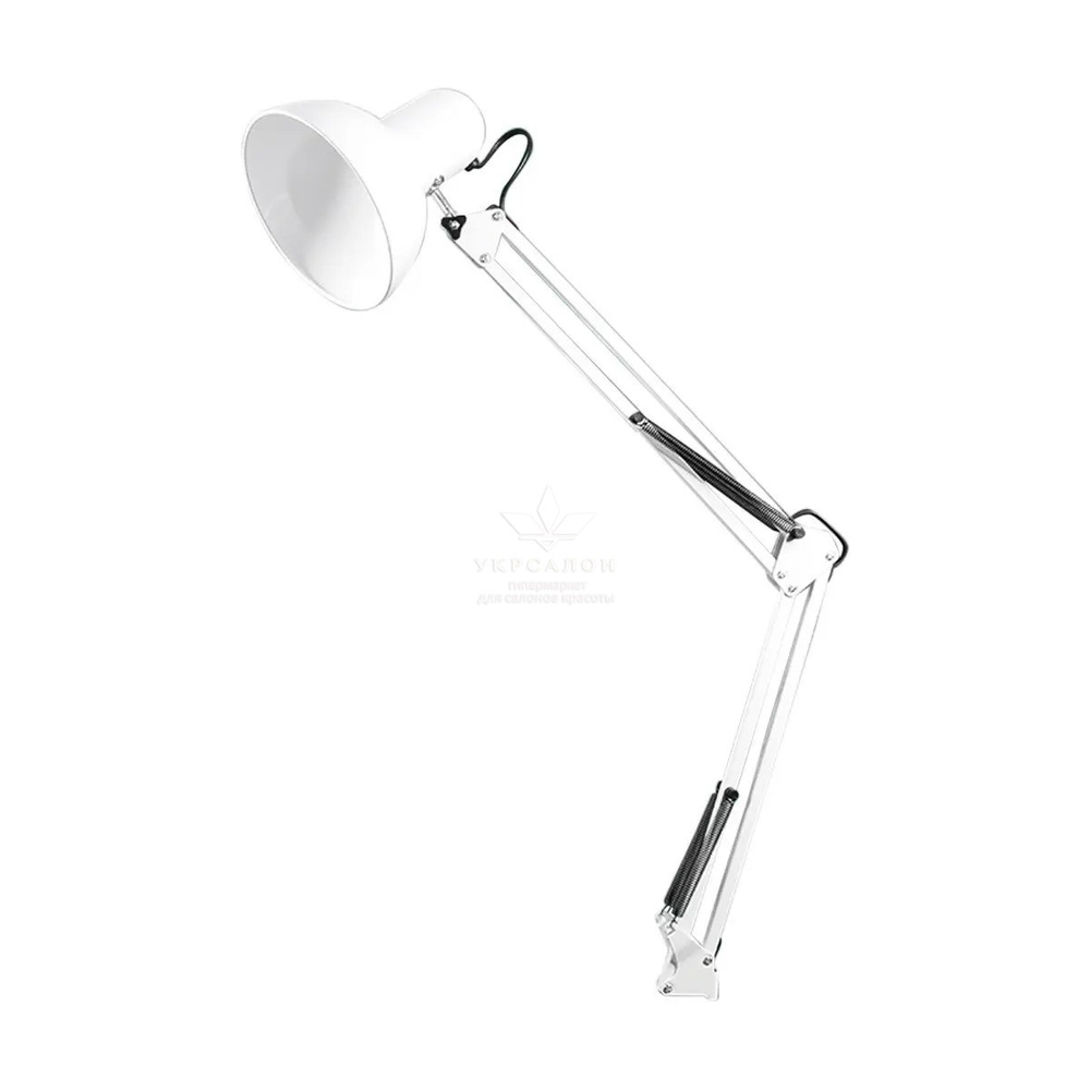 Настольная лампа на струбцине, белая