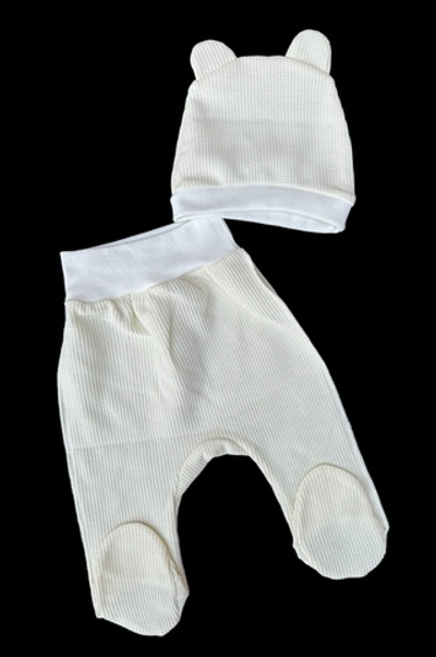 Комплект 3в1: боді з довгим рукавом, повзунки, шапочка "Принт", кулір, ТМ "Happy ToT"