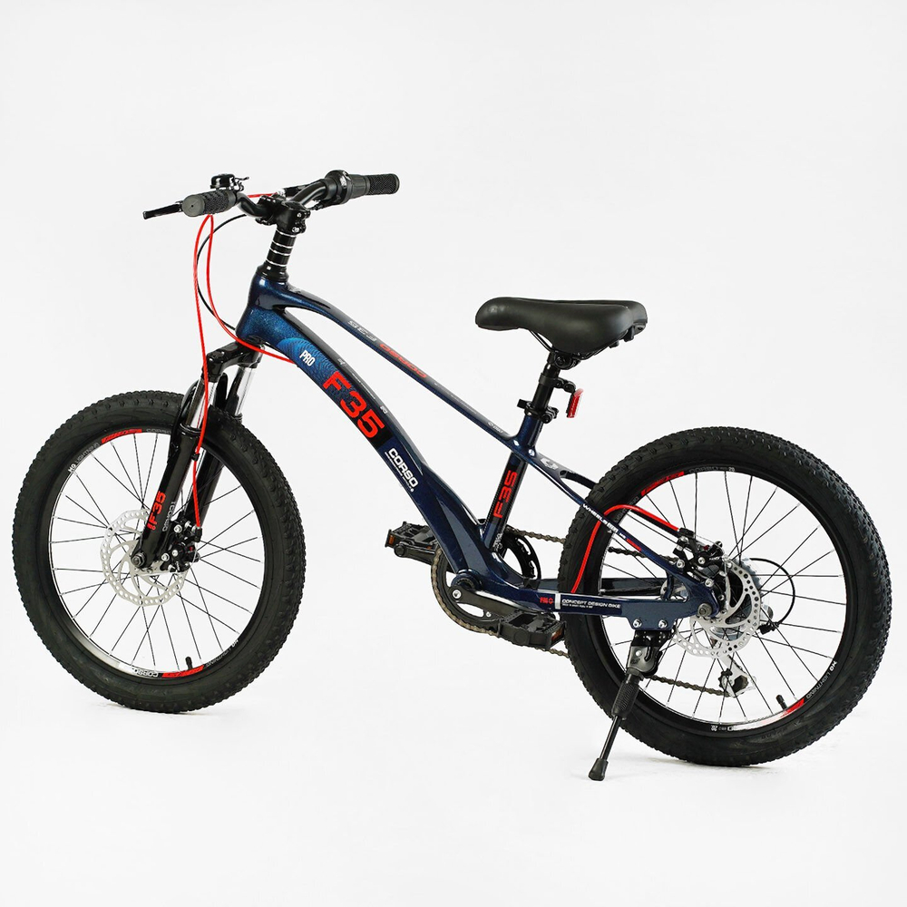 Детский спортивный велосипед 20 дюймов Corso F35 магниевый, оборудование Shimano