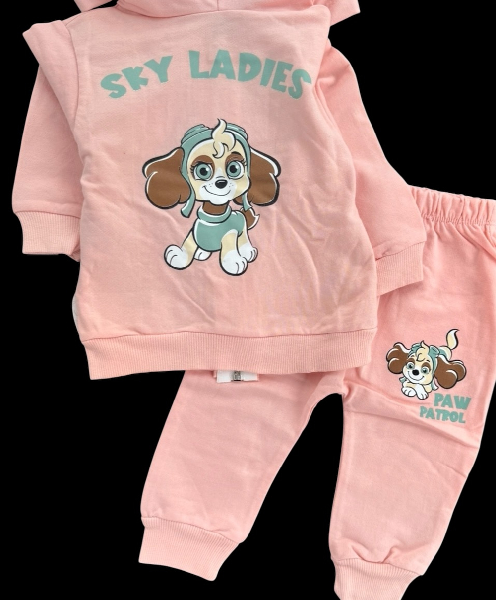 Дитячий костюм для дівчинки "Paw Patrol": кофта з капюшоном + штани, двунитка, ТМ Bobisco