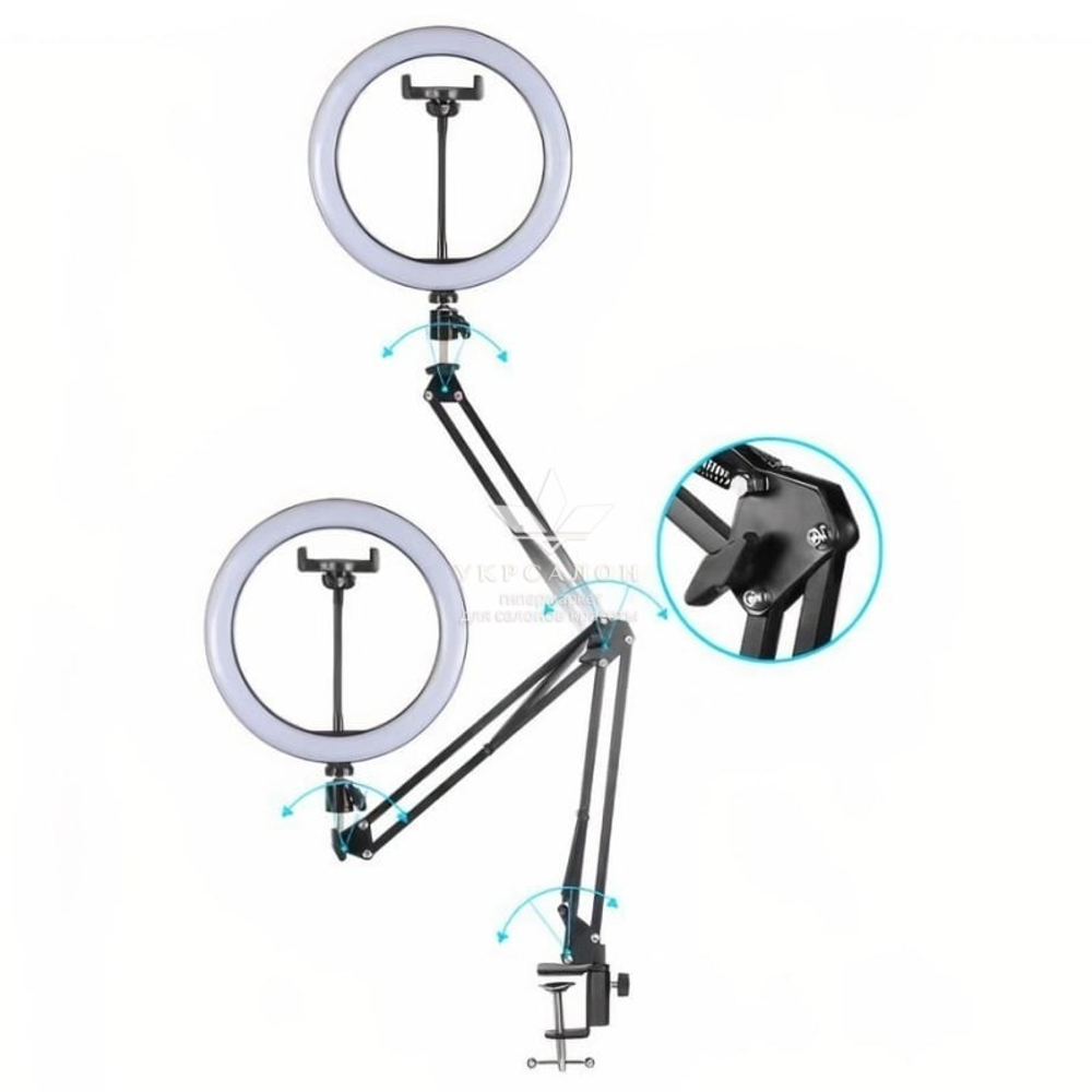Кільцева настільна світлодіодна лампа LED з регулюванням світла X-LED-10
