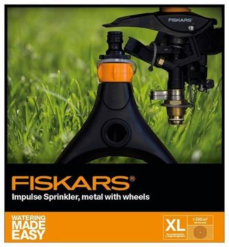 Дощувач Fiskars імпульсний на коліщатках (1023656)