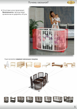 Детская кроватка-трансформер Ingvart Smart Bed 9 в 1 Round (72*72) со звездочками