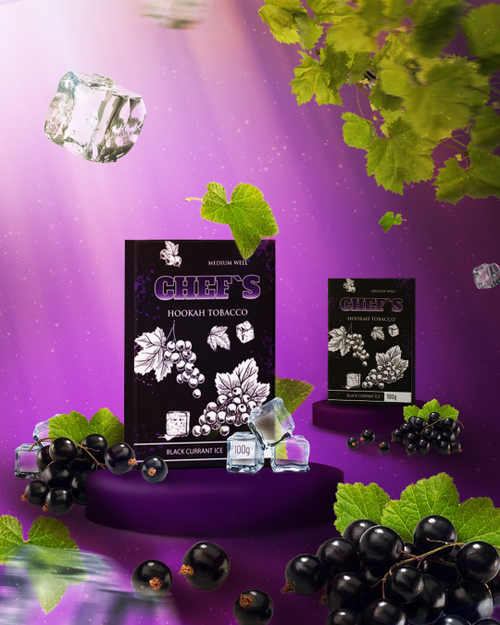 Тютюн для кальяну Chef's Blackcurrant Ice (Крижана Чорна Смородина) 40г | 100г