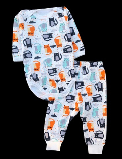 Костюм 2в1: боді з довгим руковом, штани "Принт", бавовна "Cool"