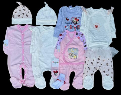 Гарний набір одягу для новонародженої дівчинки, якісний одяг для немовлят літо, теплий демісезон (осінь, весна) зріст 62 см, бавовна