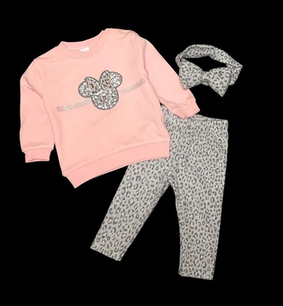 Костюм 3в1: світшот, лосіни, пов'язка "Стиль Мінні", двунитка ТМ "Paulina" (68 см)