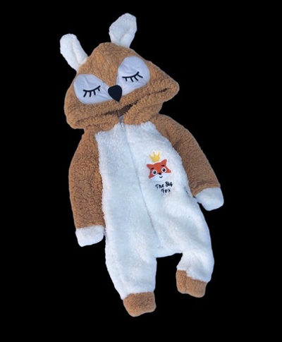 Комбінезон (ромпер) з капюшоном "Лисичка", махра ТМ "Kidex's"