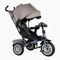 Дитячий триколісний велосипед Best Trike Perfetto 8066 надувні колеса, музична панель + USB, з батьківською ручкою