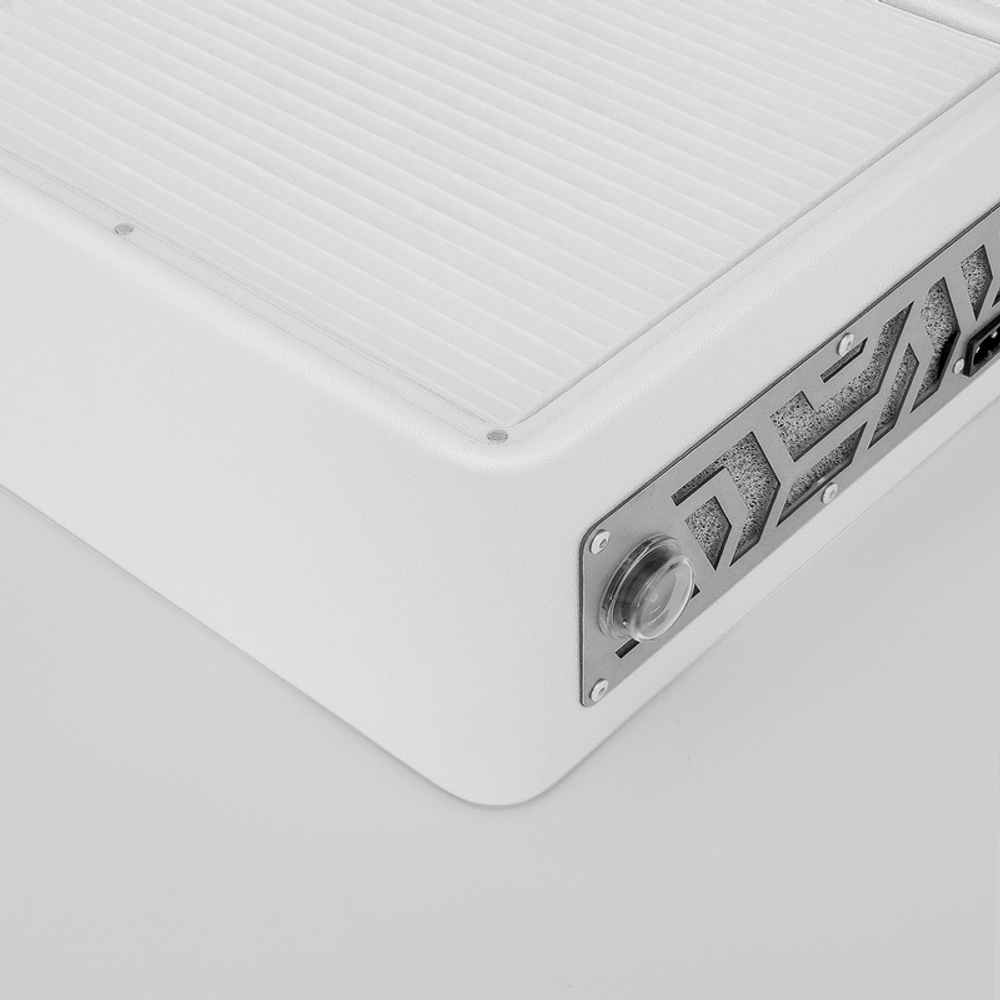 Вытяжка для маникюра настольная Ulka Pemium с фильтром, цвет белый (сетка металлик)