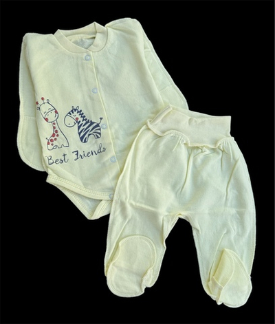 Комплект 2в1: боді з довгим рукавом, повзуни "Best friends", футер ТМ "All" (56 см)