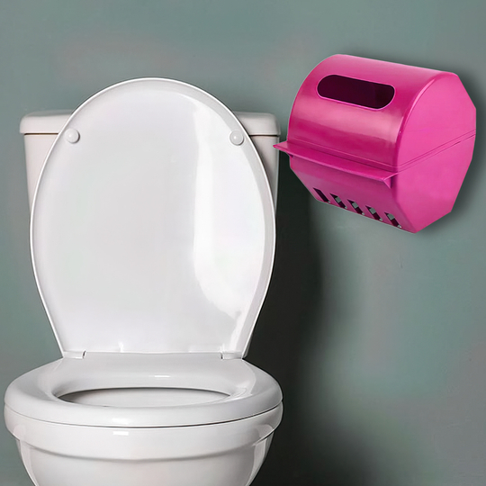 Тримач пластиковий для туалетного паперу настінний рожевий/DRK