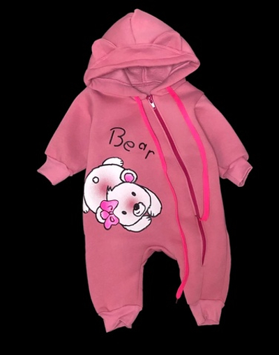Комбінезон (ромпер) з капюшоном «Ведмедик», трьохнитка з начосом ТМ "Ua"