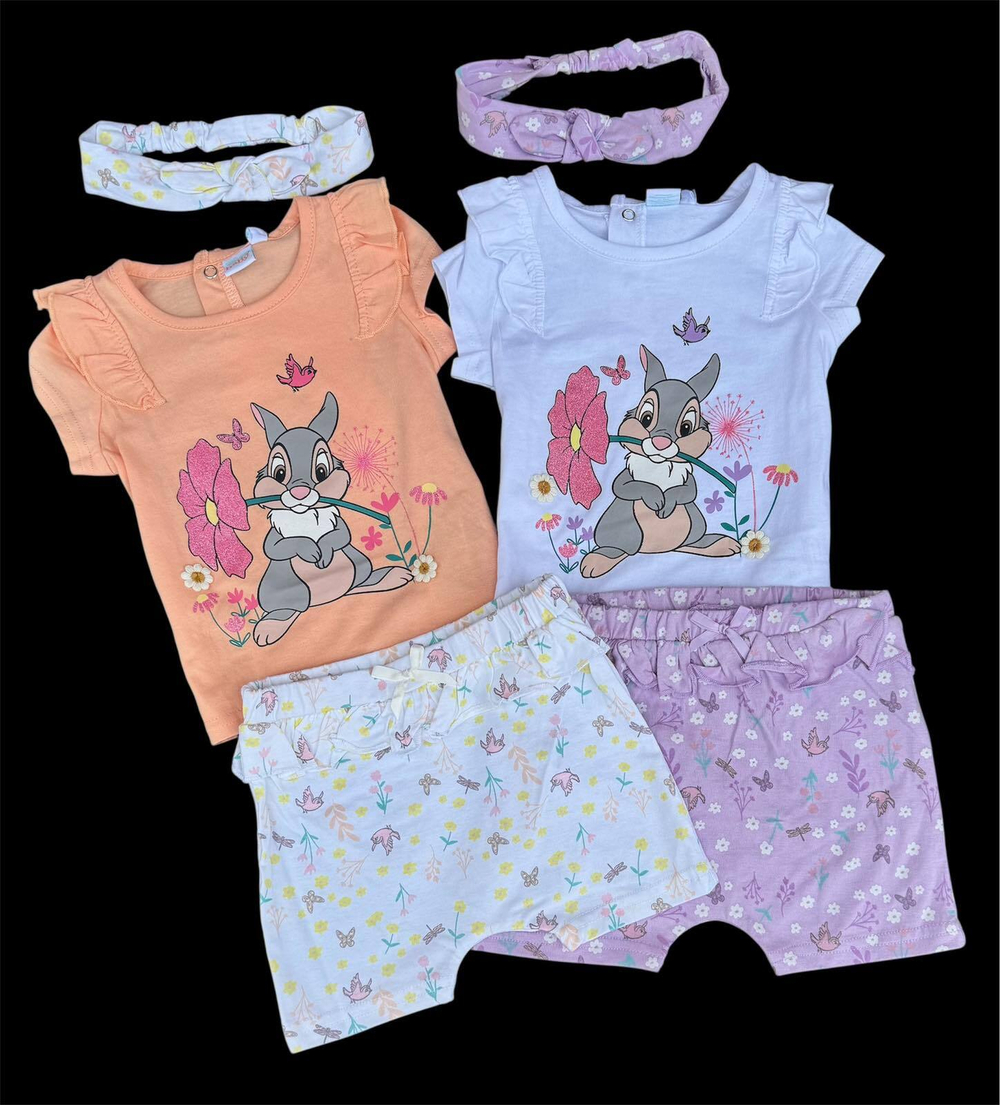 Костюм 3в1: футболка, шорти, пов'язка "Зайченя", бавовна ТМ "Disney"
