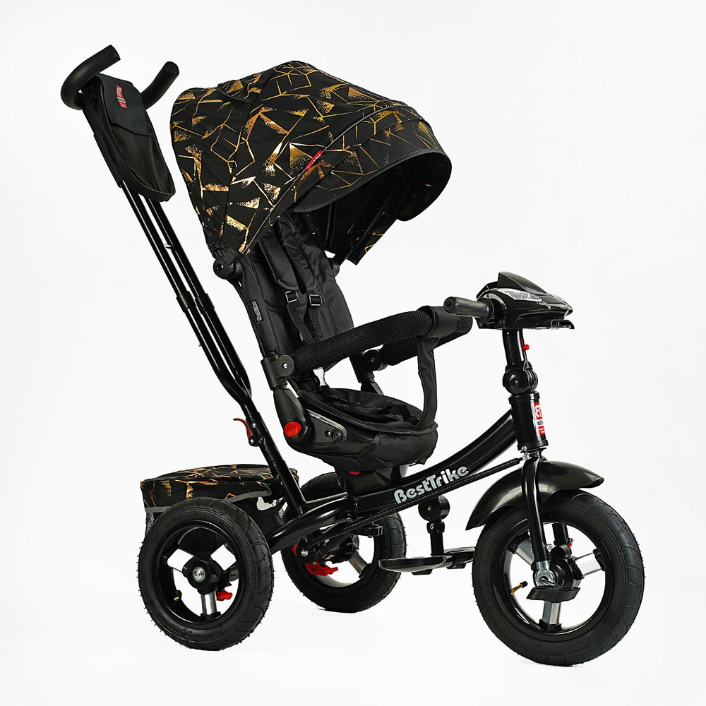 Дитячий триколісний велосипед Best Trike 6088 F надувні/фара, з USB, пультом, батьківською ручкою