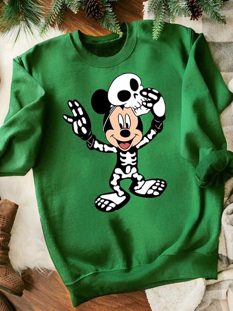 Свитшот женский зеленый Mickey skeleton Love&Live фото 1