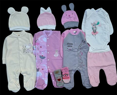 Гарний набір одягу для новонародженої дівчинки, якісний одяг для немовлят осінь-зима, зріст 62 см, бавовна