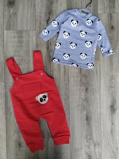 Напівкомбінезон з регланом "Пандочка", двунитка, бавовна ТМ "Murat Baby"