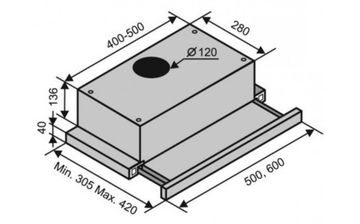 Витяжка VENTOLUX GARDA 50 WH (450)