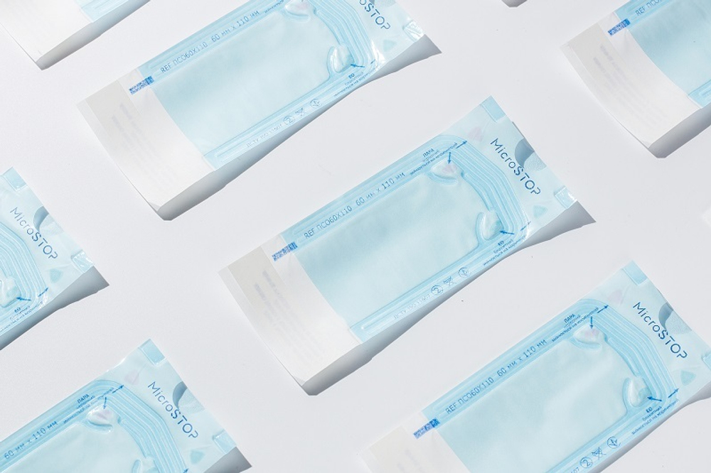 Пакети самоклеючі Microstop для стерилізації в автоклаві 60×110 мм, 200 шт
