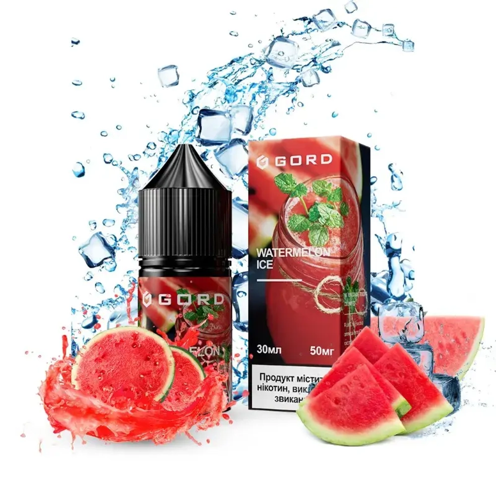 Солевая жидкость Gord Watermelon Ice (Горд Арбуз Лед) 30ml 50mg