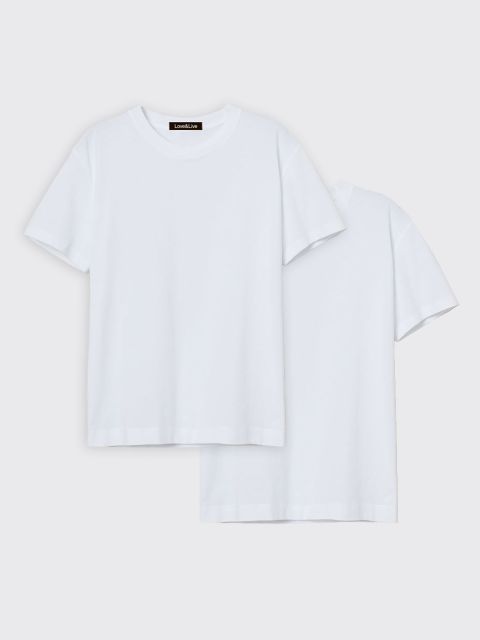 Набір з 2 жіночих футболок білих Love&Live, знижка 15%