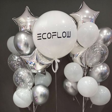 Куля з логотипом та гелієві кульки