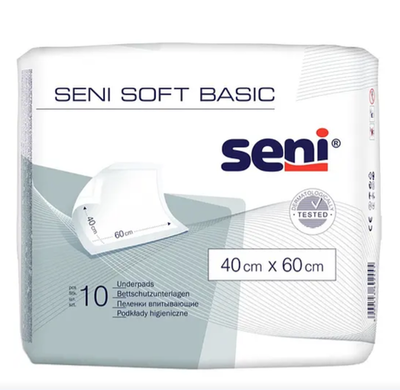 Одноразові пелюшки Seni Soft Basic, 60х40 см, 10 шт.