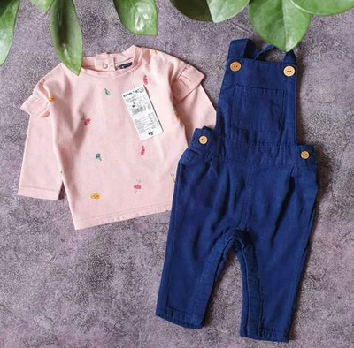 Напівкомбінезон з регланом, бавовна, котон ТМ "Kiabi" (56-62 см)