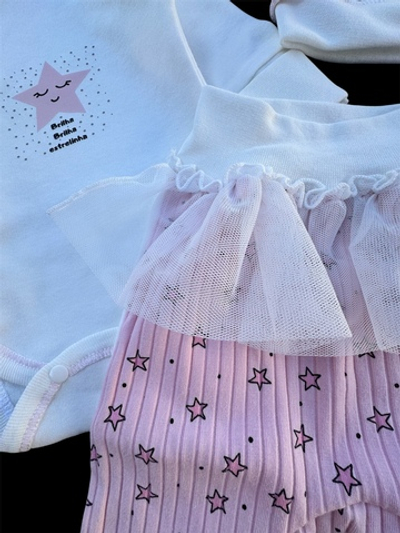 Комплект 3в1: боді з довгим рукавом, повзунки, шапочка "Зіронька", інтерлок, трикотаж рубчик ТМ “Happy ТОТ”