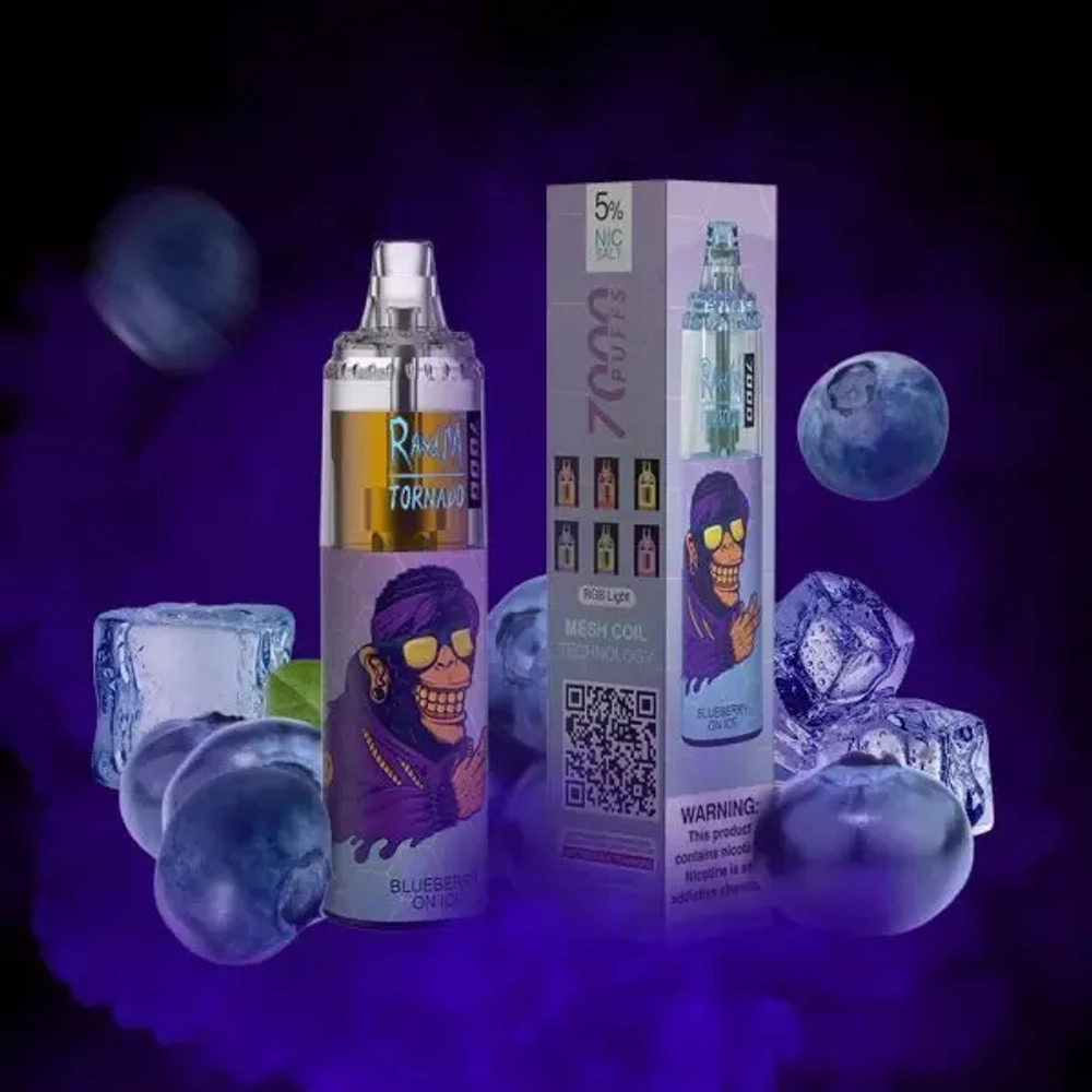 RandM Tornado 7000 Blueberry on ice 5% nic