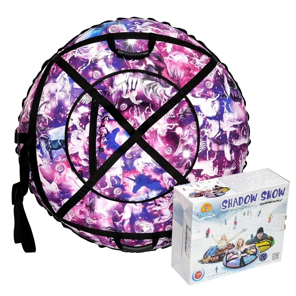 Надувные ватрушки тюбинги "Единороги" диаметр 100 см. (Оксфорд, ПВХ)