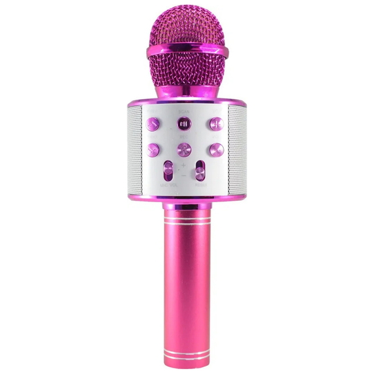 Караоке - микрофон WS 858 microSD microSD FM радио розовый (HA-50)