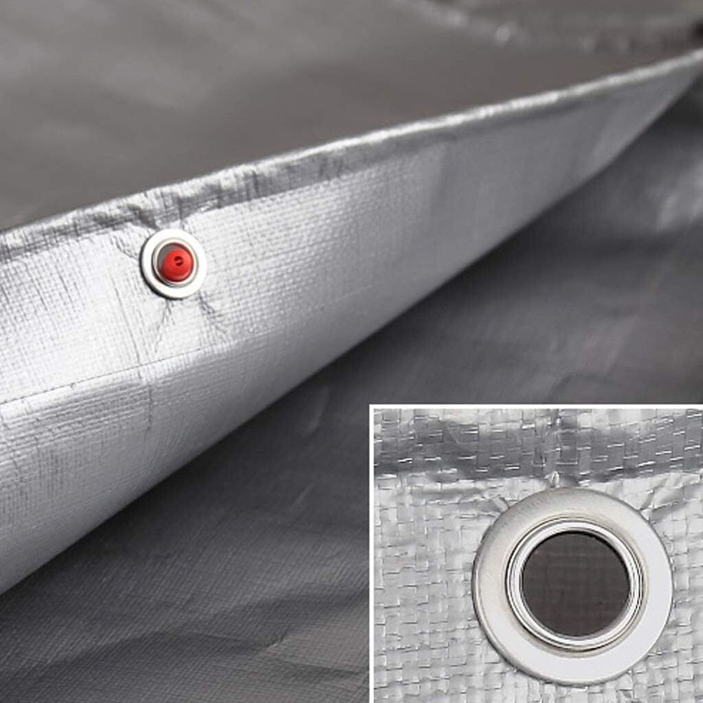 Тент 4х8 от дождя и снега 200г./м2 (серый) тарпаулиновый. Усиленные края.