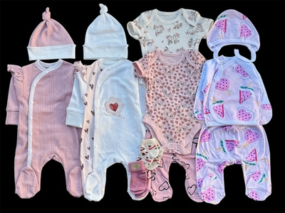 Гарний набір одягу для новонародженої дівчинки, якісний одяг для немовлят, літо, теплий демісезон (весна, осінь), зріст 56 см, бавовна