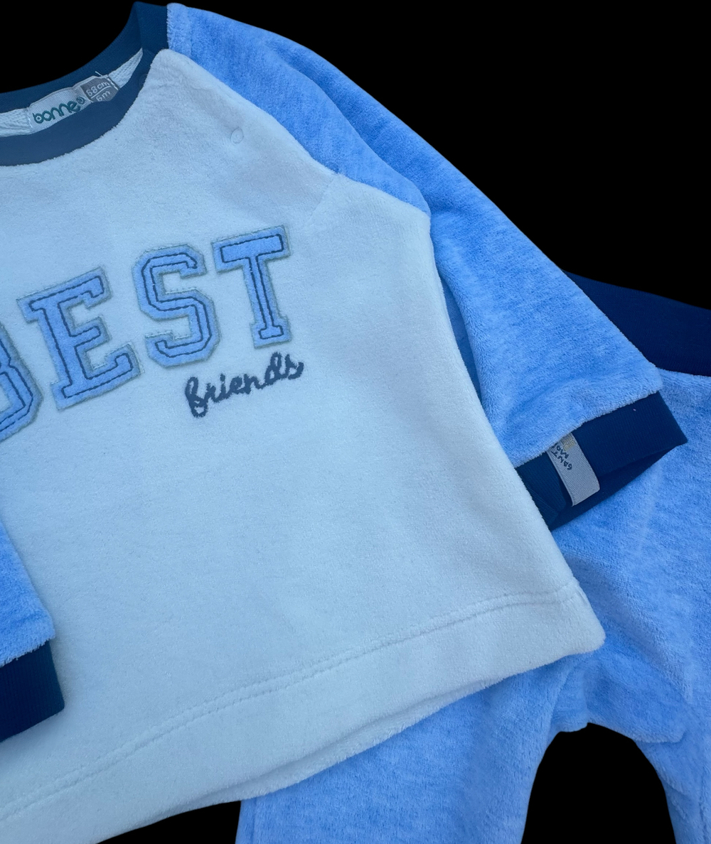 Костюм 2 в 1: світшот, штани "Best", велюр ТМ "Bonne Baby"