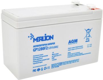 Акумуляторна батарея Merlion AGM GP1280F2 12 V 8Ah White (YT22464)
