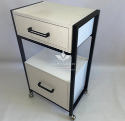 Тележка с двумя ящиками ЛДСП с черным каркасом