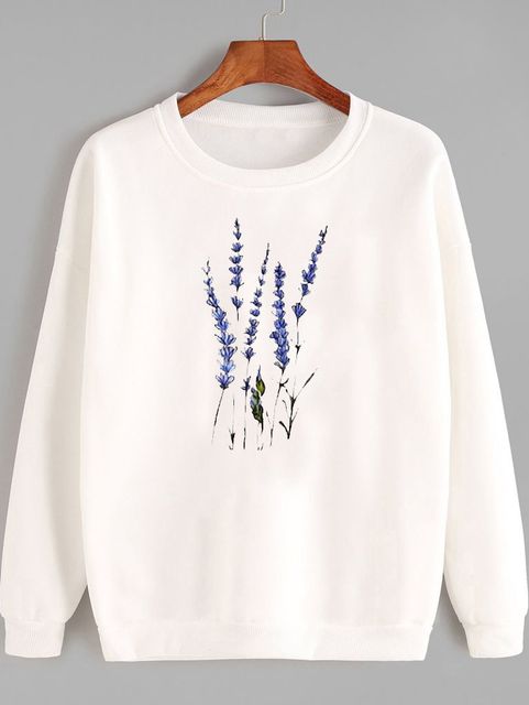 Світшот жіночий білий Alpine lavender Love&Live