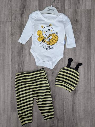 Костюм 3в1: боді, штани, шапочка, бавовна "Findik"