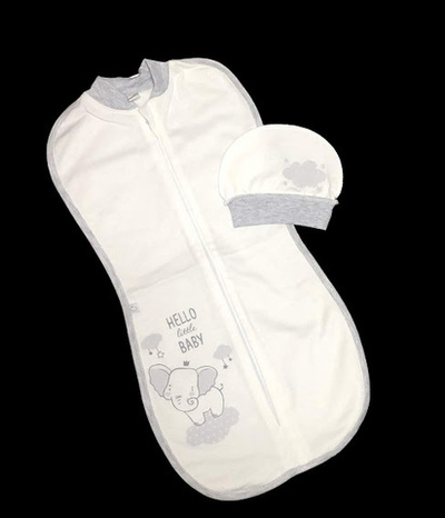 Пелюшка-кокон з шапочкою "Hallo baby", футер ТМ "Mario Kids"