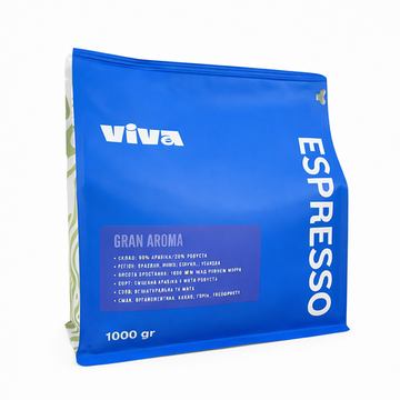 Кава в зернах Viva Coffee Gran Aroma 1000 гр