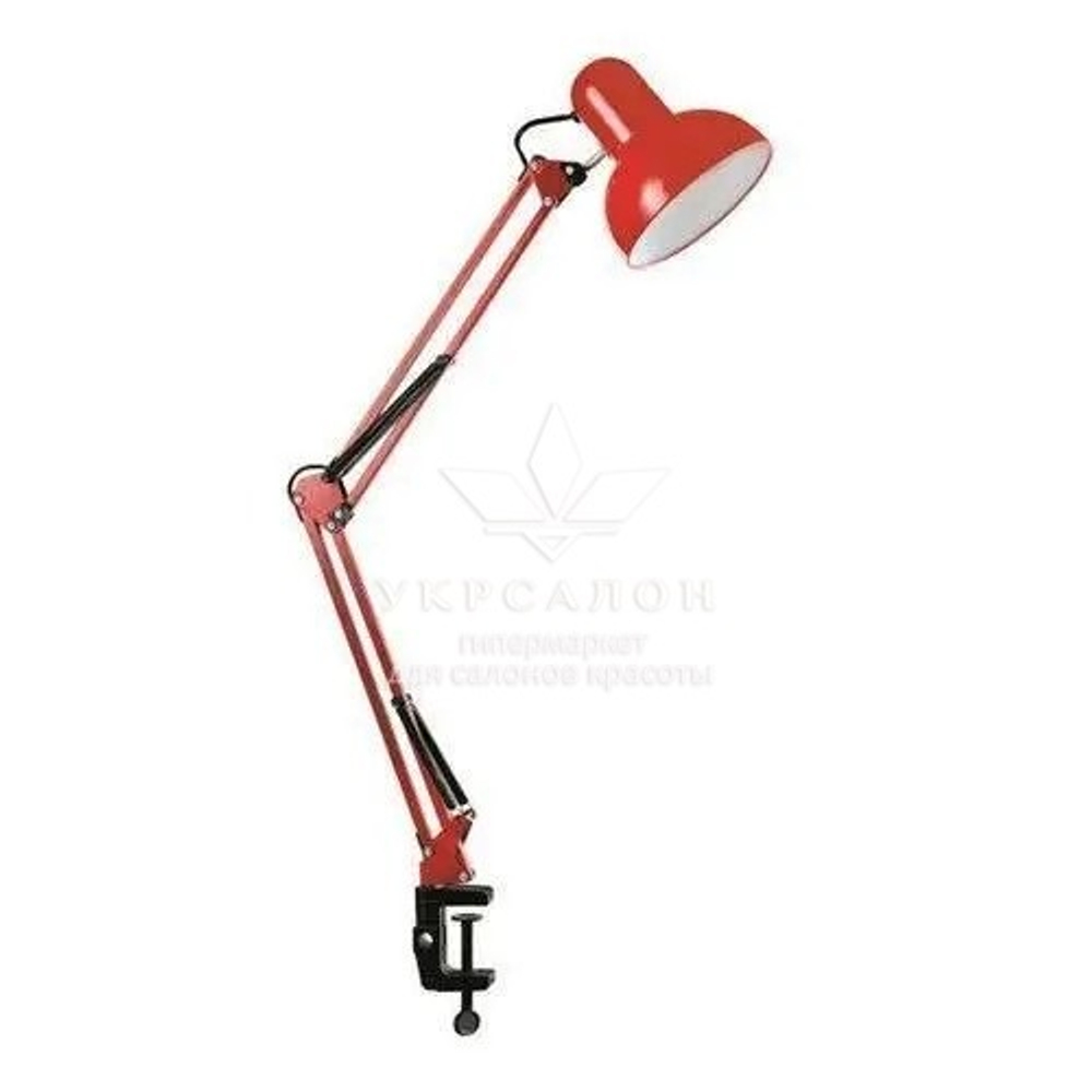 Настольная лампа на струбцине, красная