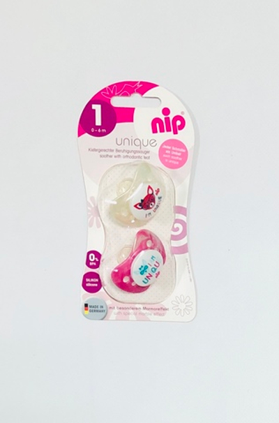 Пустушки силіконові "Unique", силікон, № 2 (5-13 міс), 2 шт, ТМ "Nip"