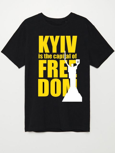 Футболка женская черная Kyiv (yellow) Love&Live фото 1