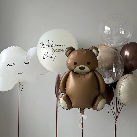 Повітряні кульки на виписку ведмедик
