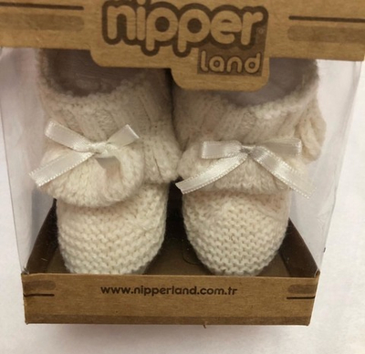 Пінетки в'язані, вовна ТМ "Nipperland" (0-3 міс - 9 см)